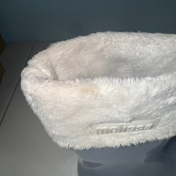 Melissa Girls 1 Mel Rain Boot II Outdoor Playwear Glitter Cool Weather Faux Fur - Picture 5 of 8